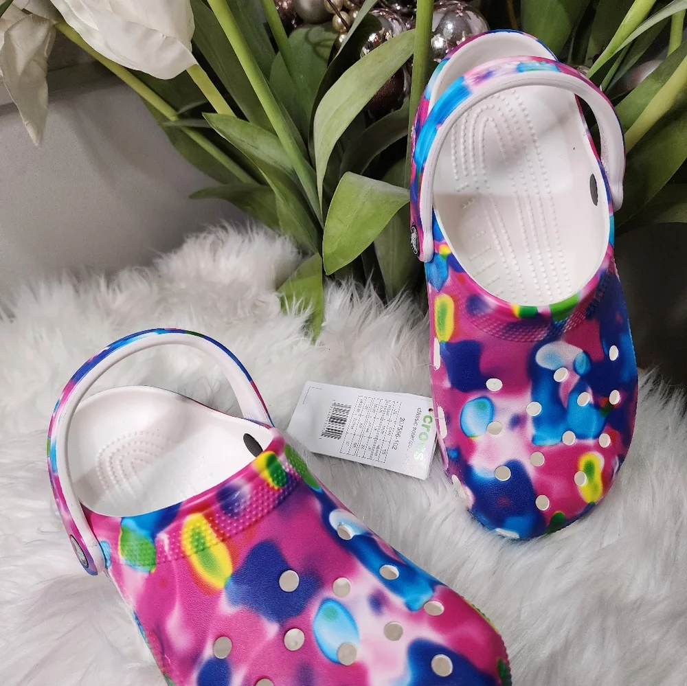 Crocs Unisex-Adult Classic Tie Dye men Clogs brand New